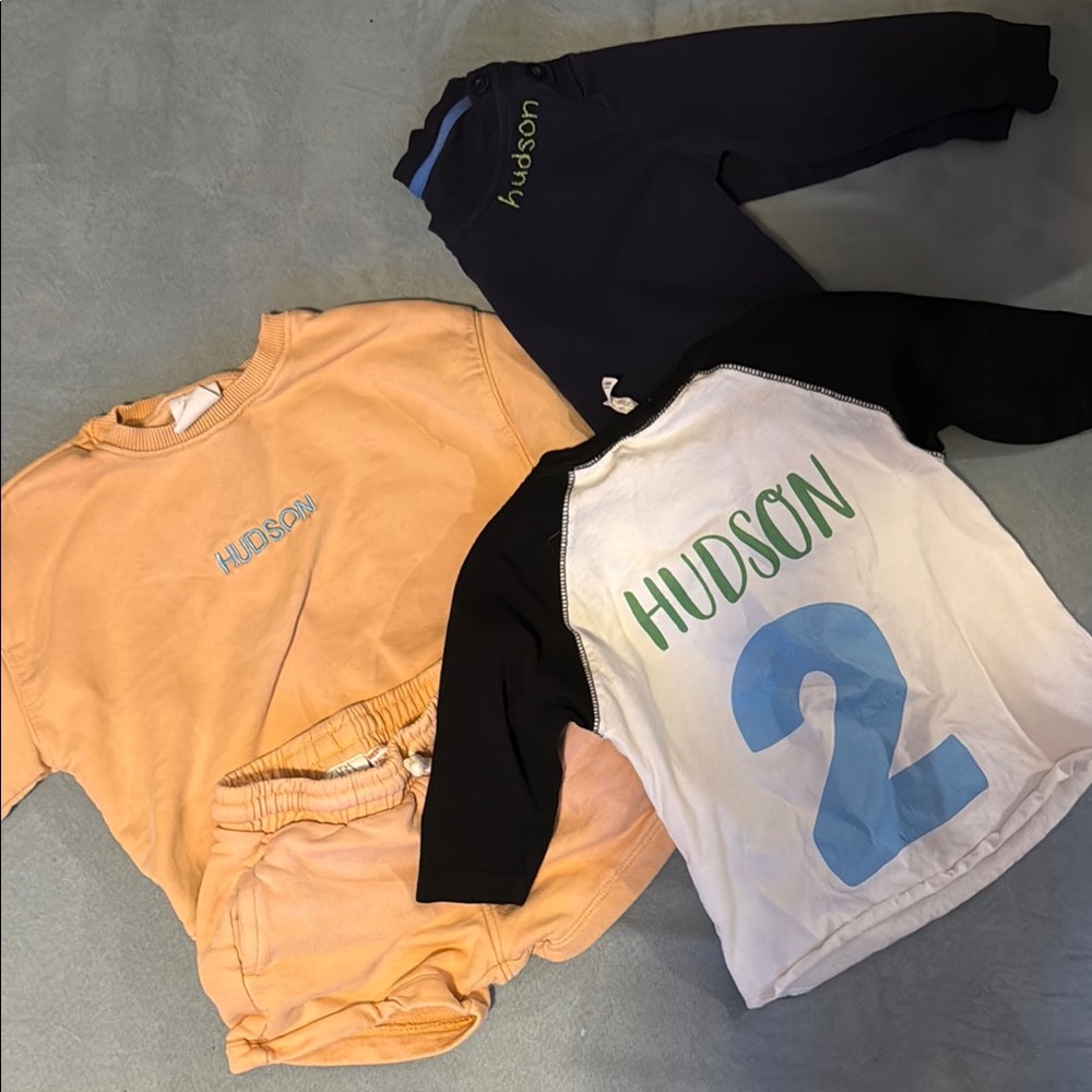 Toddler Boys Clothing with monogram name “Hudson”
